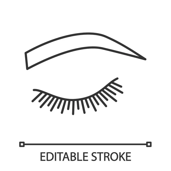Weiche Gewölbte Augenbrauenform Lineares Symbol Schmalspur Illustration Runde Geschwungene Augenbrauen — Stockvektor