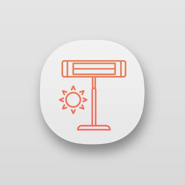 Icono Aplicación Calentador Infrarrojos Calentador Eléctrico Pedestal Aparato Doméstico Lámpara — Archivo Imágenes Vectoriales