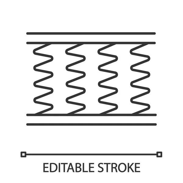 Federbett Matratze Lineare Symbol Schmalspur Illustration Orthopädische Matratze Mit Federkern — Stockvektor