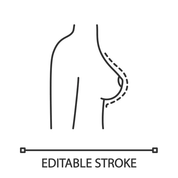 Augmentation Mammaire Icône Linéaire Chirurgie Mammaire Correctrice Illustration Fine Mammoplastie — Image vectorielle