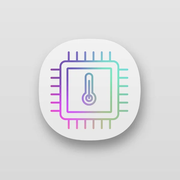 App Pictogram Van Temperatuur Van Processor Core Temp Cpu Oververhitting — Stockvector