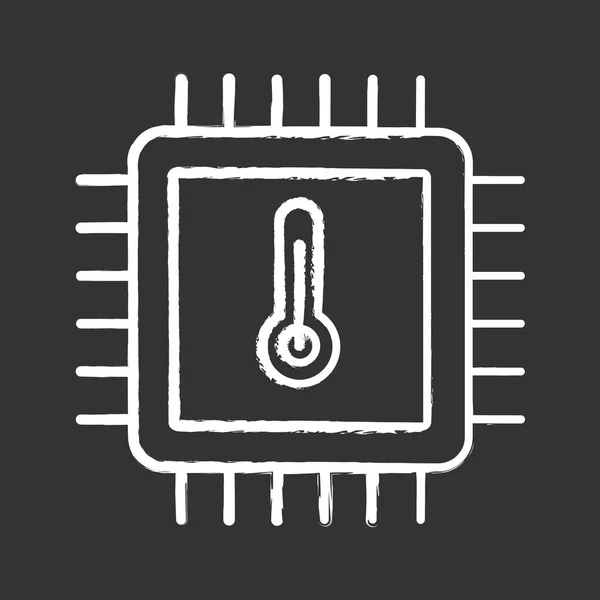 Значок Температуры Процессора Температура Ядра Перегрев Процессора Чип Микрочип Чипсет — стоковый вектор