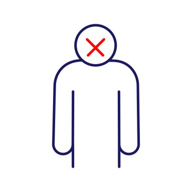 Apati renk simgesi. Tükenmişlik ve depresyon. Kronik stres. Stres belirti. İzole vektör çizim