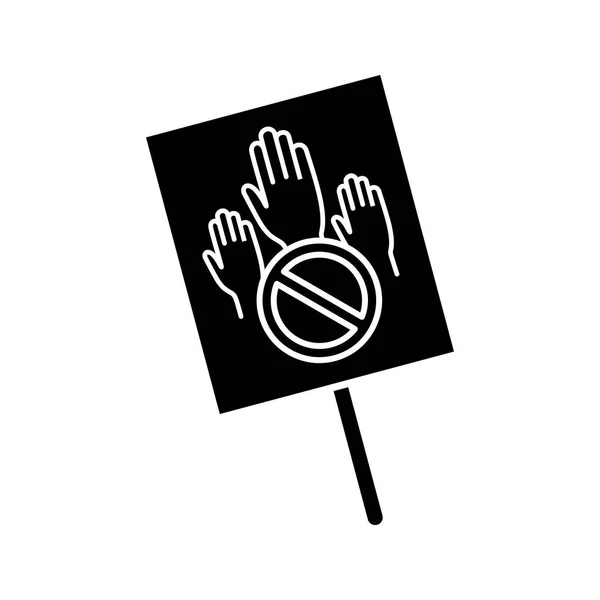 Icono Del Glifo Pancarta Protesta Voto Protesta Abstención Votación Movimiento — Vector de stock