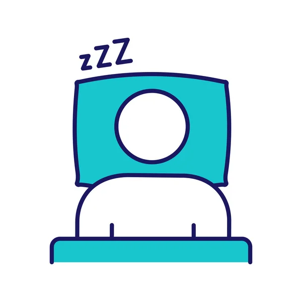 Alvási Idő Színes Ikon Többi Napi Rutin Stressz Megelőzése Kezelése — Stock Vector