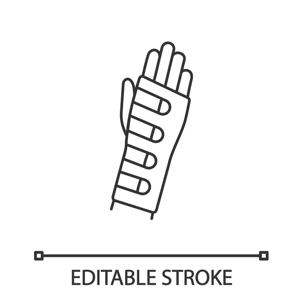 Pols Brace Lineaire Pictogram Hand Orthese Illustratie Van Dunne Lijn — Stockvector