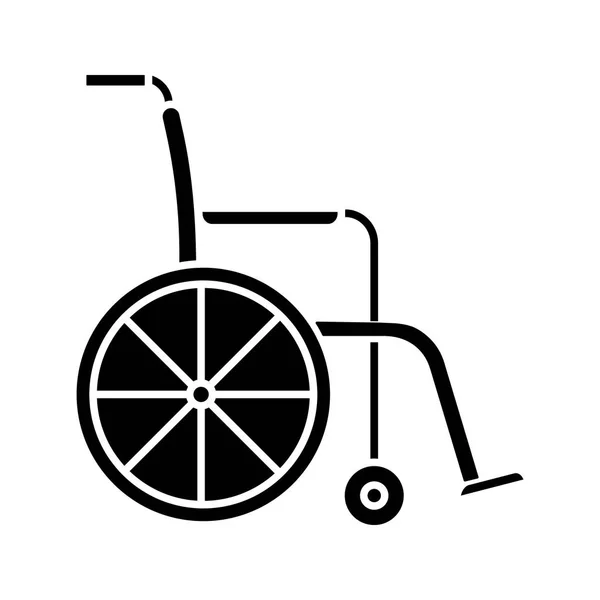 Tekerlekli Sandalye Glif Simgesi Geçersiz Sandalye Tekerlekli Sandalye Siluet Simge — Stok Vektör