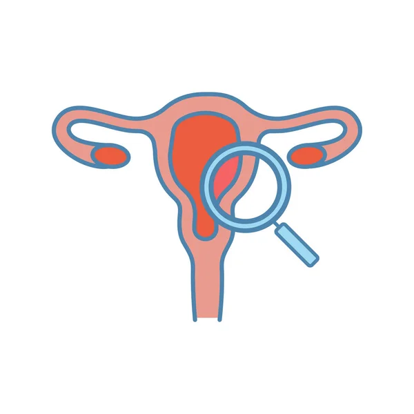 Examen Ginecológico Icono Color Examen Del Sistema Reproductor Femenino Ginecología — Archivo Imágenes Vectoriales