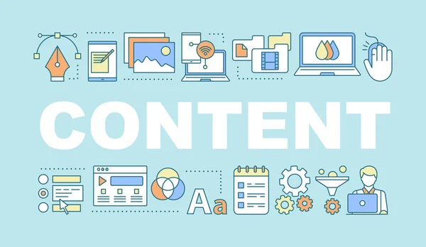 Content Word Concepts Banner Blogging Vlogging Presentation Website Social Media — Stock Vector