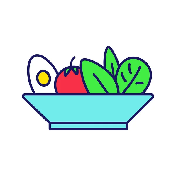 Salatfarbensymbol Gesunde Ernährung Vegetarische Kost Restaurant Oder Café Menü Salatbar — Stockvektor