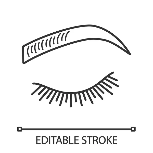 Icône Linéaire Des Sourcils Microblading Illustration Fine Teinte Des Sourcils — Image vectorielle