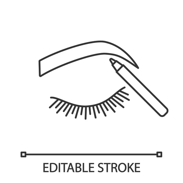 Cejas Dando Forma Icono Lineal Ilustración Línea Delgada Lápiz Maquillaje — Archivo Imágenes Vectoriales