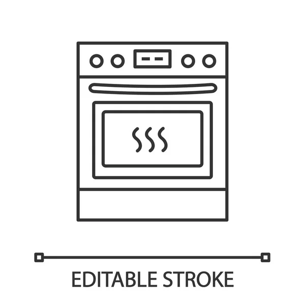 Kitchen Stove Linear Icon Gas Range Cooker Thin Line Illustration — Stock Vector