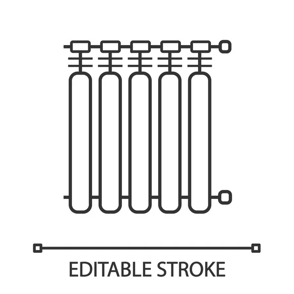 Kühler Lineares Symbol Schmalspur Illustration Heizbatterie Heizung Kontursymbol Vektorisolierte Umrisszeichnung — Stockvektor