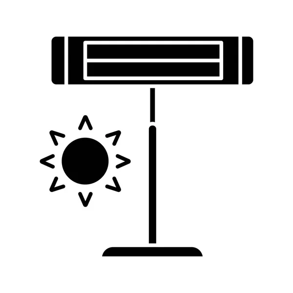 Infrarode Verwarmer Glyph Pictogram Voetstuk Elektrische Kachel Huishoudelijke Apparaten Verwarming — Stockvector
