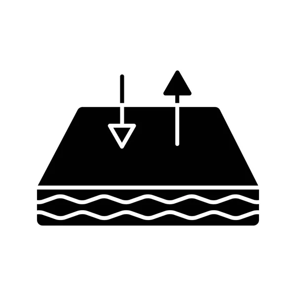 Icône Glyphe Matelas Respirant Matelas Berceau Avec Revêtement Respirant Circulation — Image vectorielle