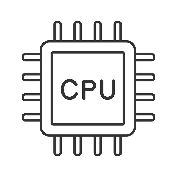 Cpu 线性图标 电子芯片 芯片组 细线插图 中央处理单元 电话处理器 集成电路 矢量隔离轮廓图 可编辑描边 — 图库矢量图片