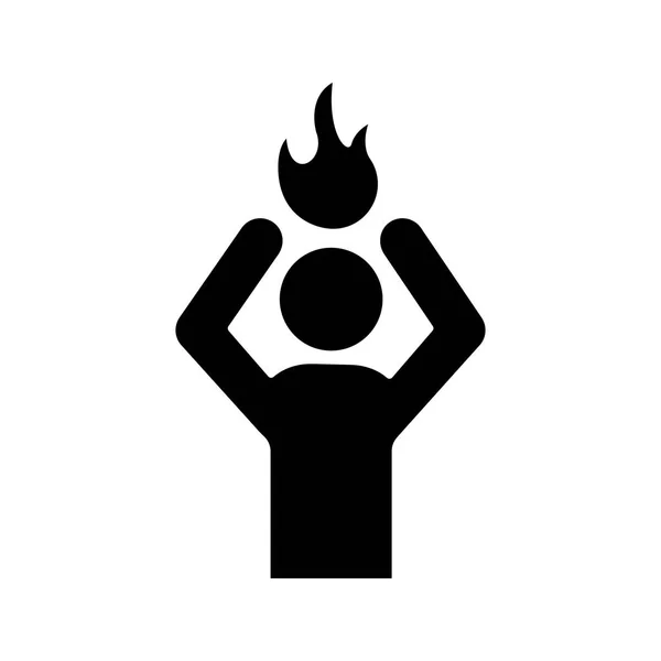 Ikona Glifów Stres Sylwetka Symbol Frustracja Praca Wypalenia Zawodowego Gniew — Wektor stockowy