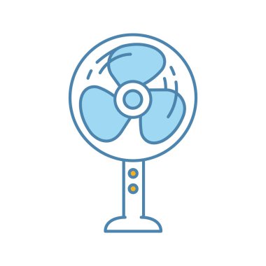 Kat fan renk simgesi hazır. Ev soğutma fanı. Ev aleti. İzole vektör çizim