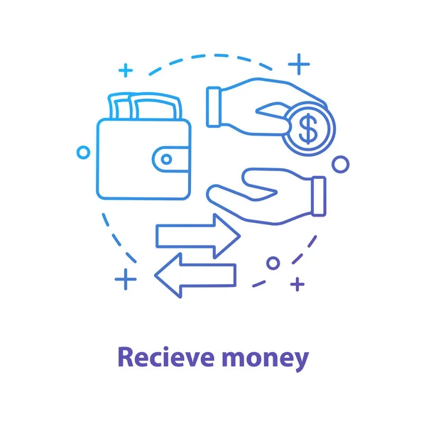 Pengar Konceptet Ikonen Transaktionen Idé Tunn Linje Illustration Betalningssystem Digital — Stock vektor