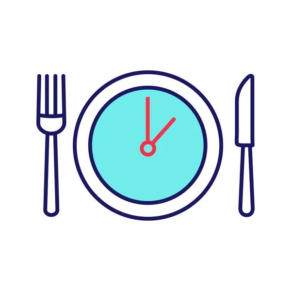 Icono Color Hora Del Almuerzo Descanso Para Cenar Reunión Negocios — Archivo Imágenes Vectoriales