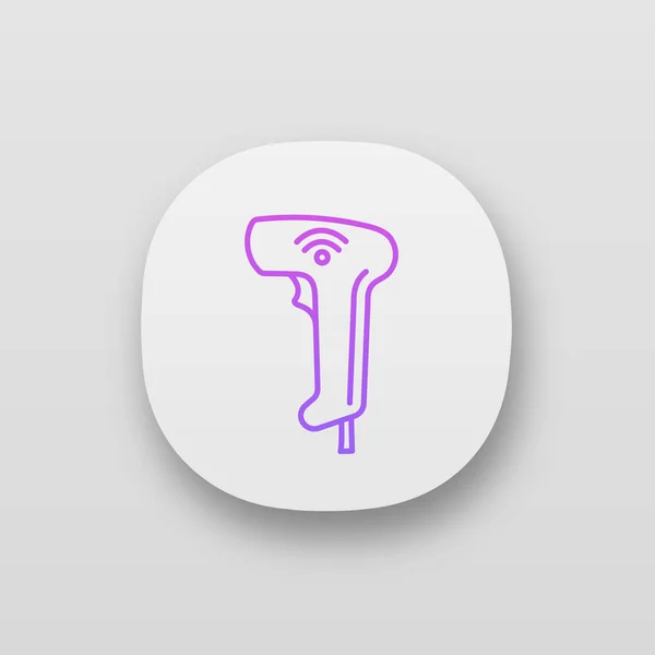 Draadloze Streepjescode Scanner App Pictogram Wifi Bar Codes Handscanner Apparaat — Stockvector