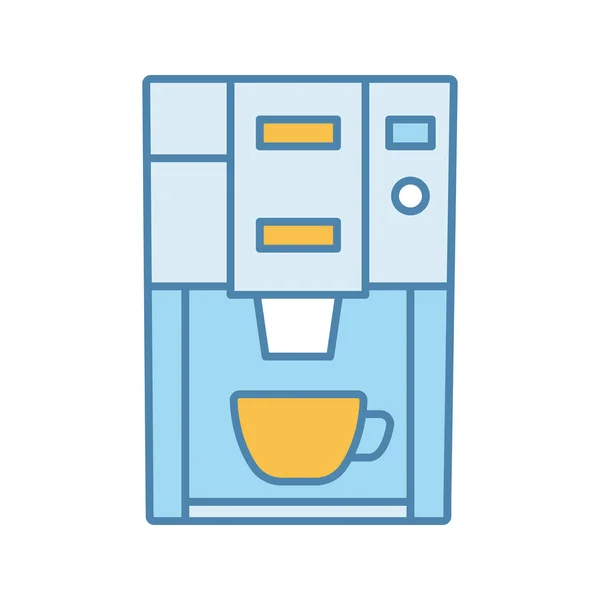 Koffiemachine Kleur Pictogram Elektrisch Koffiezetapparaat Koffie Huis Café Toestel Geïsoleerde — Stockvector