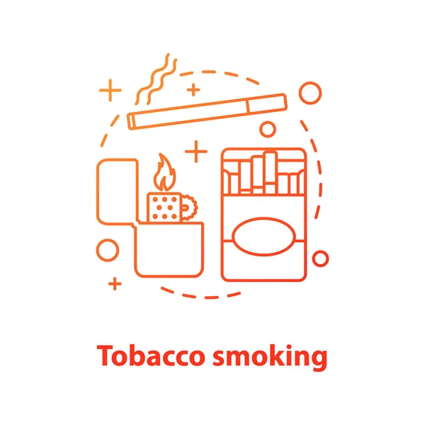 Tobacco Smoking Concept Icon Bad Habit Idea Thin Line Illustration — Stock Vector