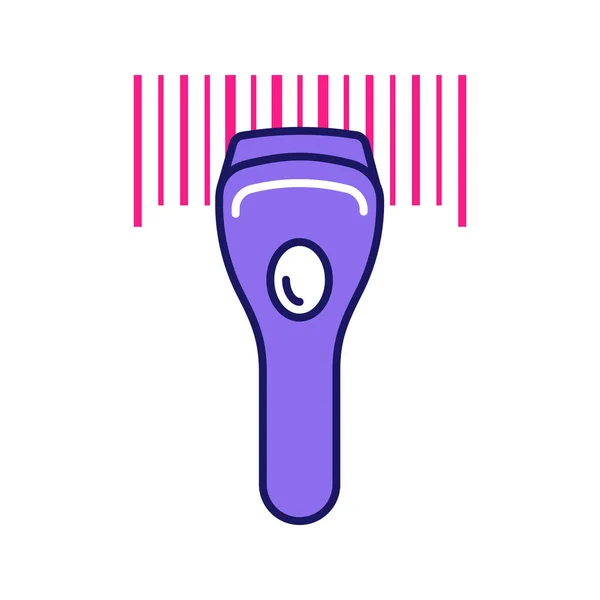 Barcode Scanning Kleur Pictogram Lineaire Barcode Handscanner Eén Dimensionale Code — Stockvector