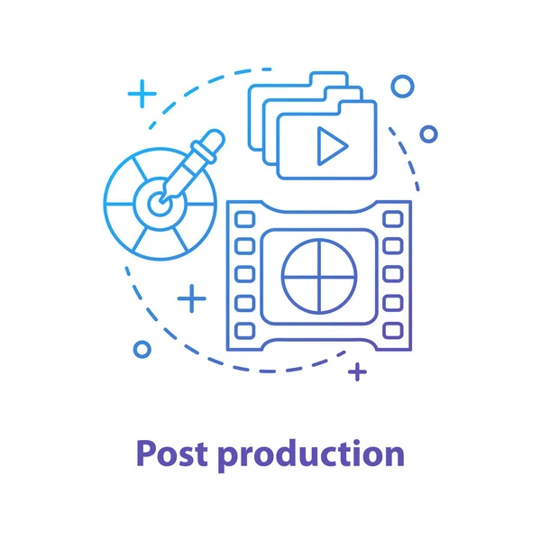 Post Production Concept Icon Video Photo Editing Idea Thin Line — Stock Vector