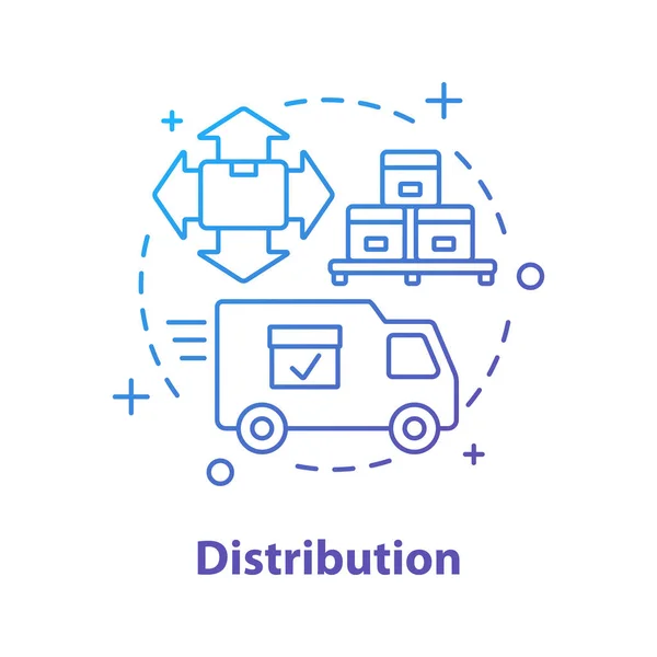 Icono Del Concepto Logística Distribución Ilustración Línea Delgada Del Servicio — Vector de stock