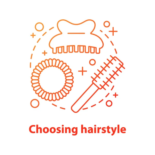 Choosing Hairstyle Concept Icon Hairdressing Idea Thin Line Illustration Hair — Stock Vector