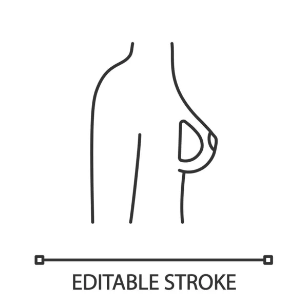 Lineares Symbol Für Brustimplantate Aus Silikon Brustvergrößerung Bei Frauen Schmalspur — Stockvektor