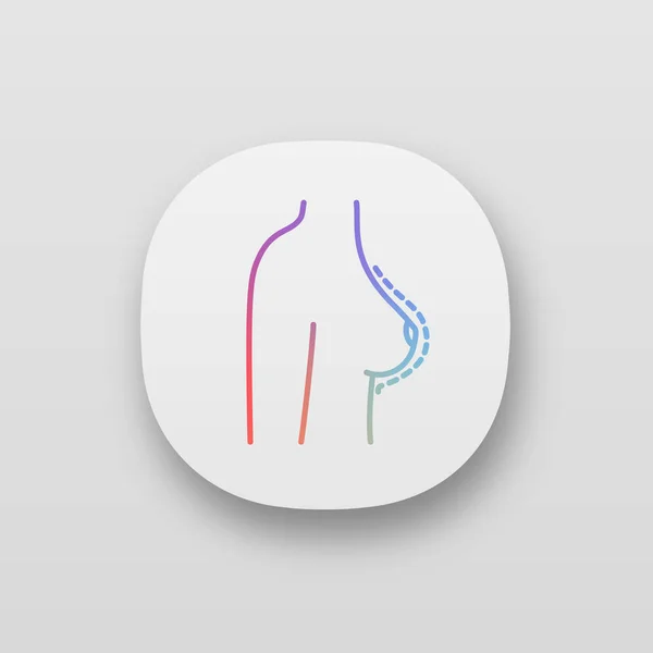 Breast Augmentation App Icon User Interface Corrective Woman Breast Surgery — Stock Vector