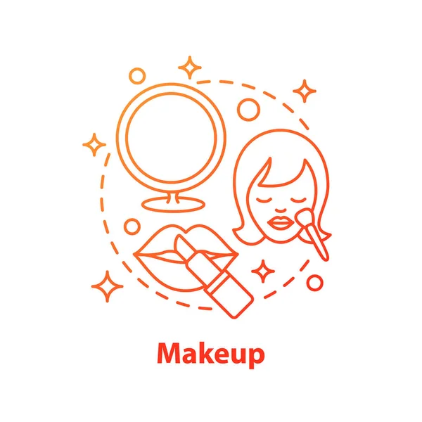 Ikon Konsep Makeup Ide Kosmetik Ilustrasi Garis Tipis Salon Kecantikan - Stok Vektor