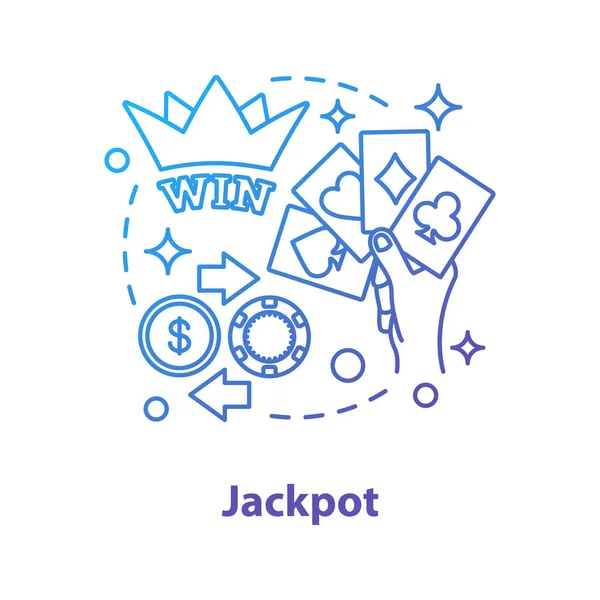 ジャック ポット コンセプト アイコン ギャンブルの考え細い線のイラスト がんばって カジノ ベクトル分離外形図 — ストックベクタ
