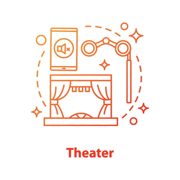 Theater Concept Icon Entertainment Idea Thin Line Illustration Cinema Vector — Stock Vector