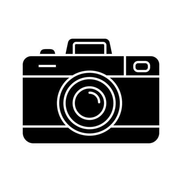 Foto Kamera Glyphen Symbol Fotografieren Fotografieren Silhouette Symbol Negativer Raum — Stockvektor