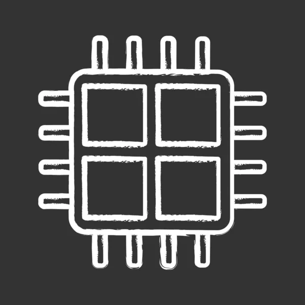 Négymagos Processzor Kréta Ikonra Négy Alapvető Mikroprocesszor Mikrochip Hasábburgonya Cpu — Stock Vector