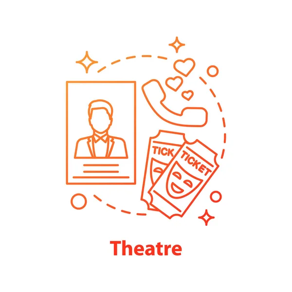 Theater Date Concept Icon Couple Love Pastime Romantic Relationships Idea — Stock Vector