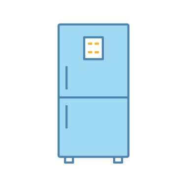 Buzdolabı renk simgesi. Buzdolabı. Dondurucu. Mutfak aletleri. İzole vektör çizim
