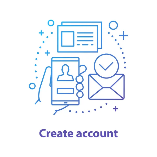 Account Creating Concept Icon New User Registration Idea Thin Line — Stock Vector