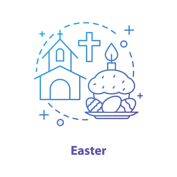 Icono Concepto Pascua Pascha Idea Religiosa Vacaciones Ilustración Línea Delgada — Vector de stock