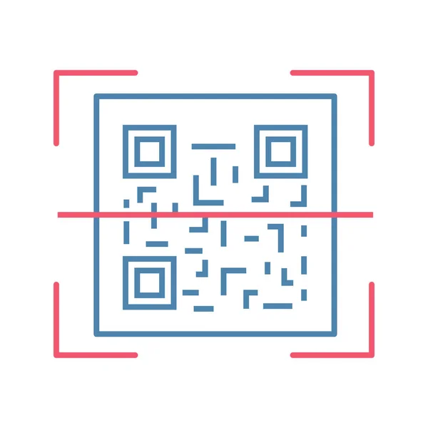 Icono Color Escaneo Código Aplicación Lectura Código Escáner Código Barras — Vector de stock