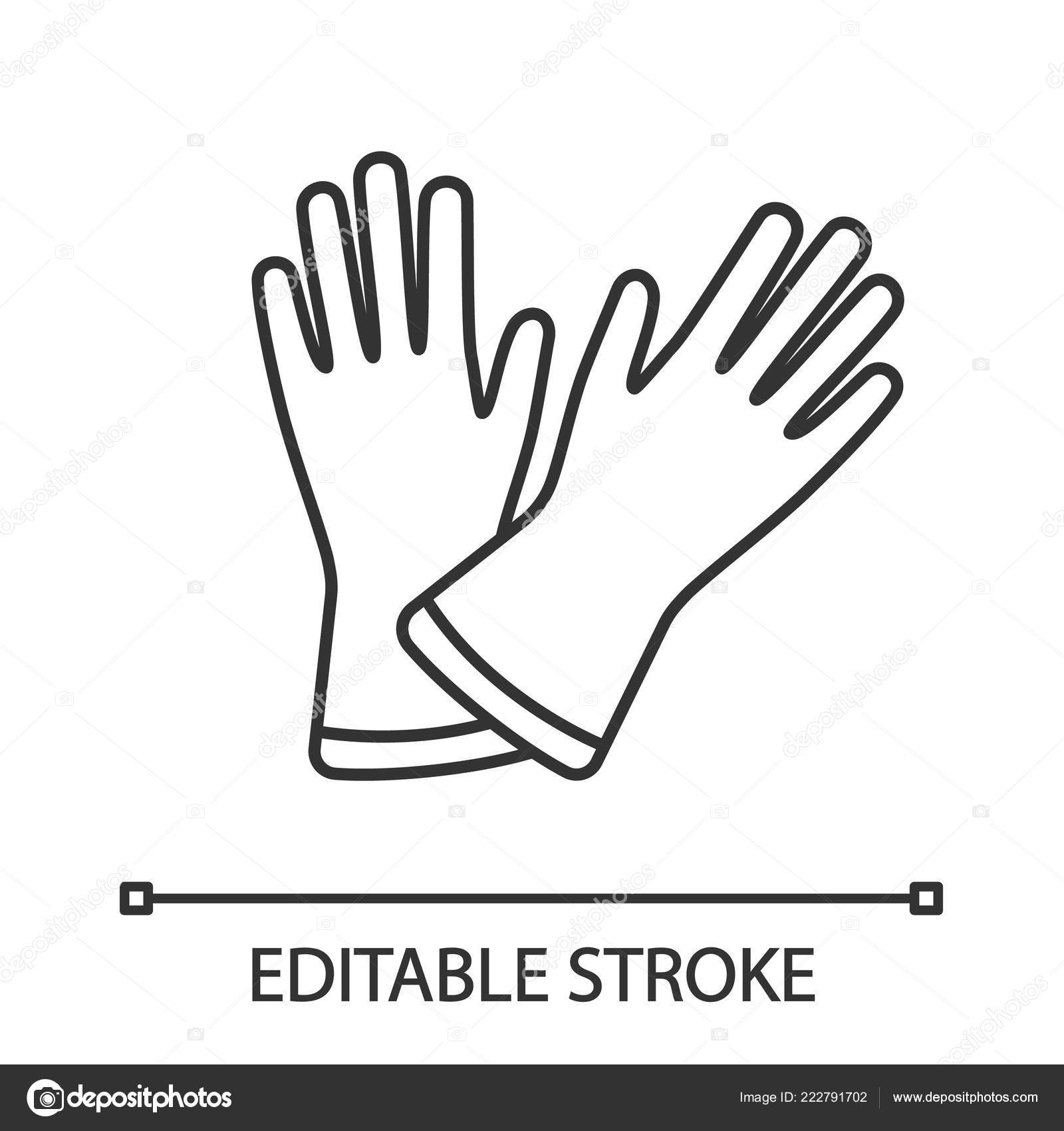 Latex hand gloves icon. Simple outline style. Medical, cleaning, rubber,  surgeon, safety concept. Thin line symbol. Vector symbol illustration  isolated on white background. EPS 10. 23658840 Vector Art at Vecteezy, hand  gloves 