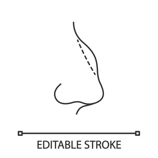 Линейная Икона Ринопластики Нос Меняет Форму Тонкая Линия Иллюстрации Пластическая — стоковый вектор