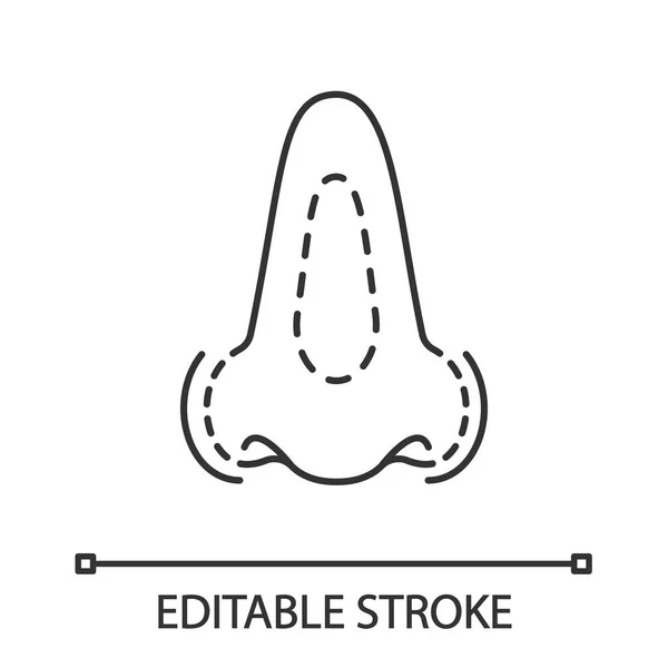 Näsplastik Linjär Ikon Näsa Omformning Tunn Linje Illustration Plastikkirurgi Näsan — Stock vektor