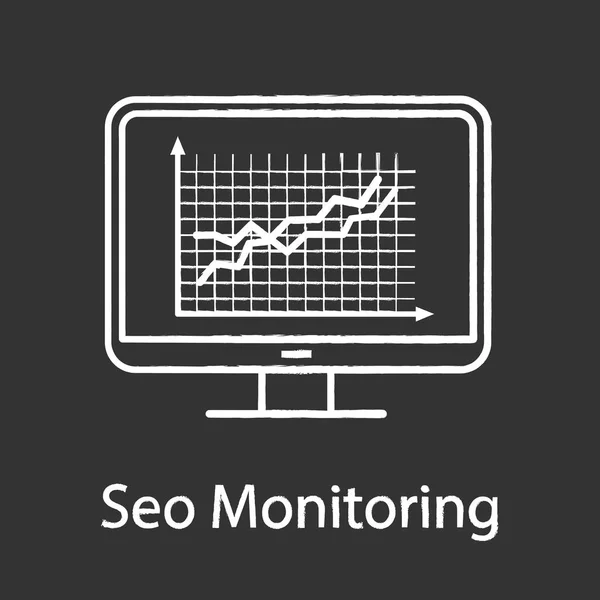 Webové Stránky Žebříčku Křídou Ikonu Seo Sledování Smm Seo Statistiky — Stockový vektor