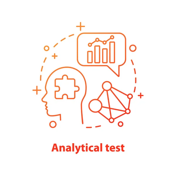 Icono Concepto Prueba Analítica Idea Análisis Datos Ilustración Línea Delgada — Vector de stock