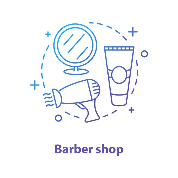 Kapsel Concept Pictogram Kiezen Barber Shop Kappers Idee Dunne Lijn — Stockvector